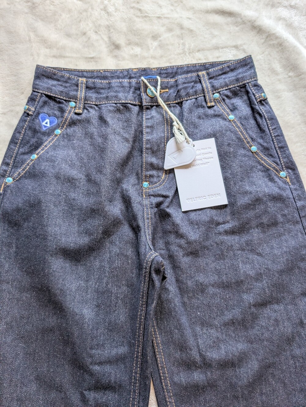 Aelfric Eden Baggy Jeans Vintage Rivet Barrel High Waisted Wide Leg Y2k NWT 29 - Picture 7 of 15